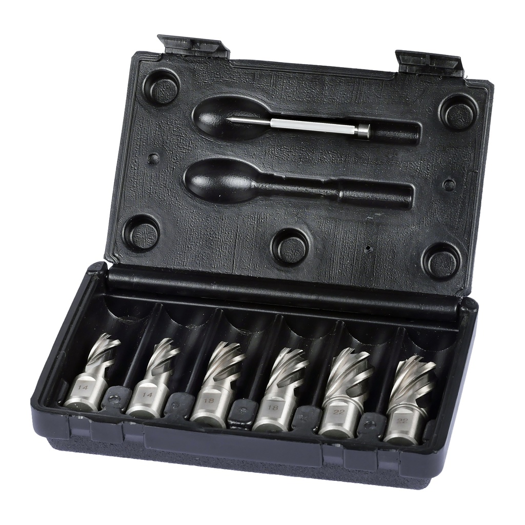 Core drill set HSS M2 7 pieces Valkenpower